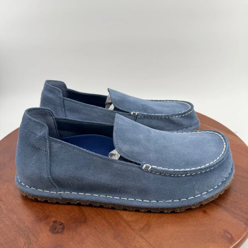 Birkenstock Utti Slip On Elemental Blue Suede Loafers 1027323 Men EU 43/US 10